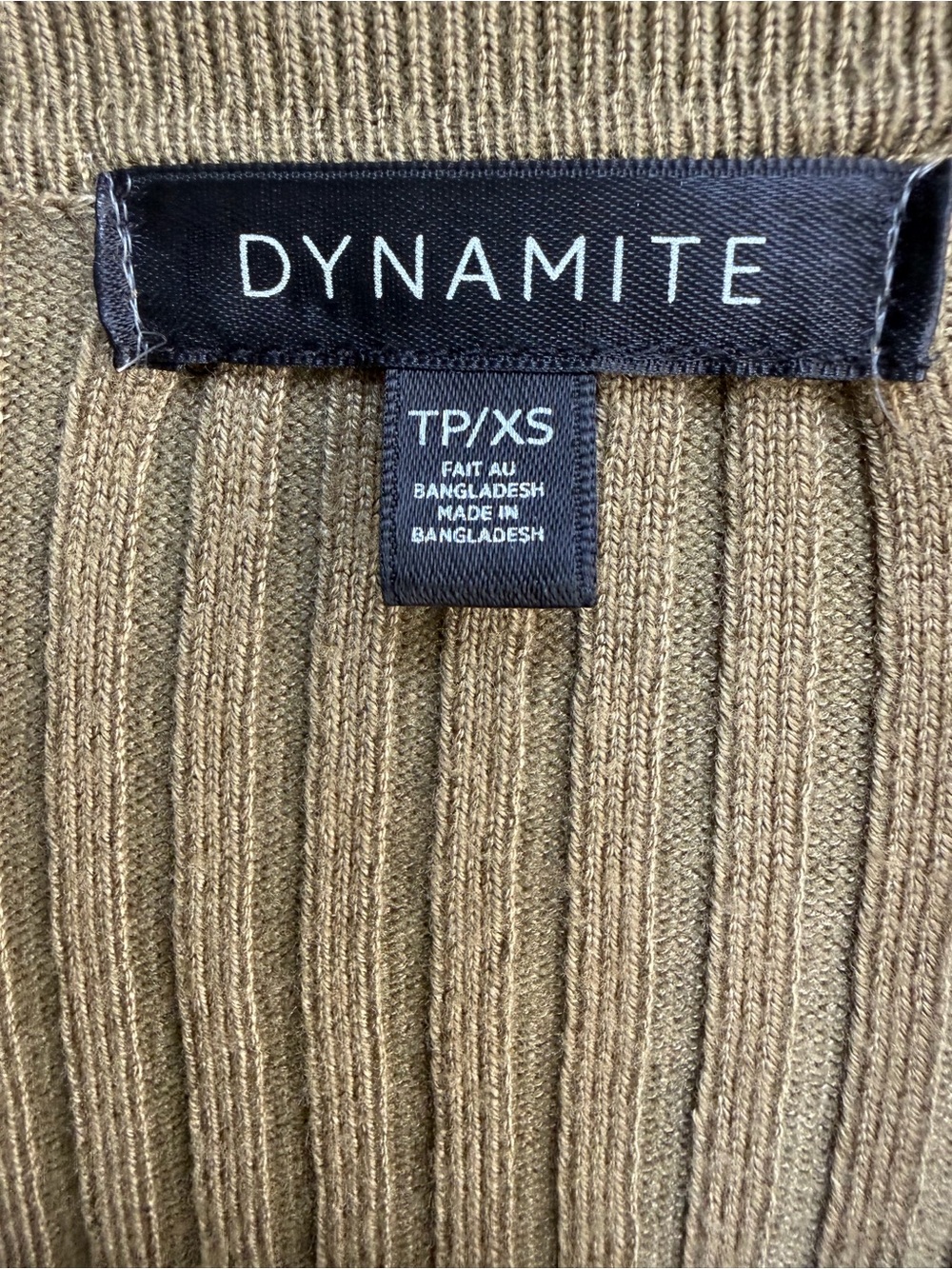 Olive Green Ribbed Collared Shirt - Picture 3 of 3